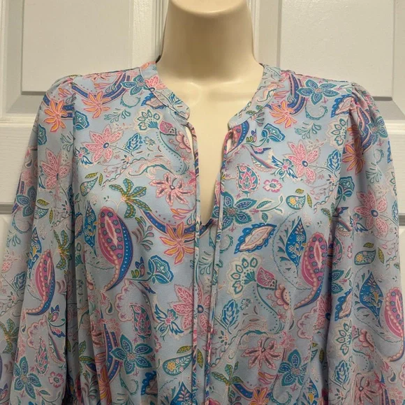 Skies are Blue Blue/Pink Paisley Print Dress - Small - NWT - Picture 11 of 13